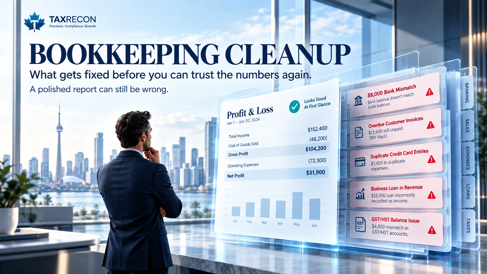 Bookkeeping cleanup uncovering hidden accounting errors in business records