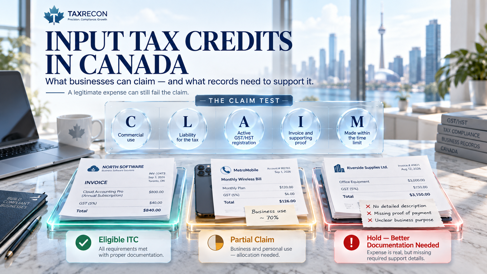 Input tax credits Canada claim eligibility and documentation test