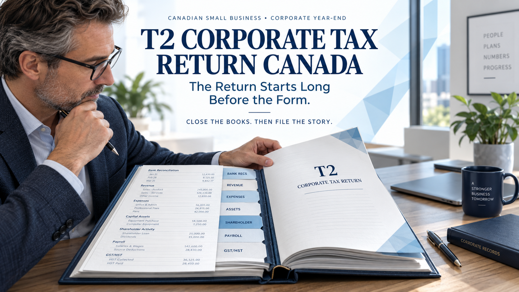 T2 corporate tax return Canada built from year-end records