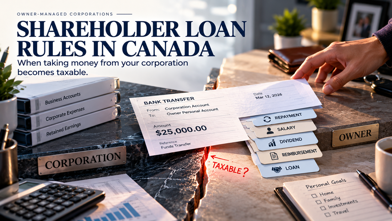 Shareholder loan in Canada involving a corporate-to-personal bank transfer